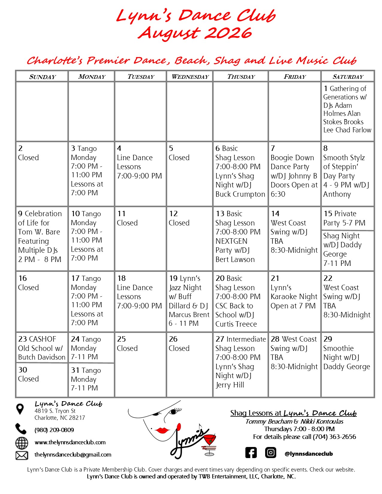 August Calendar