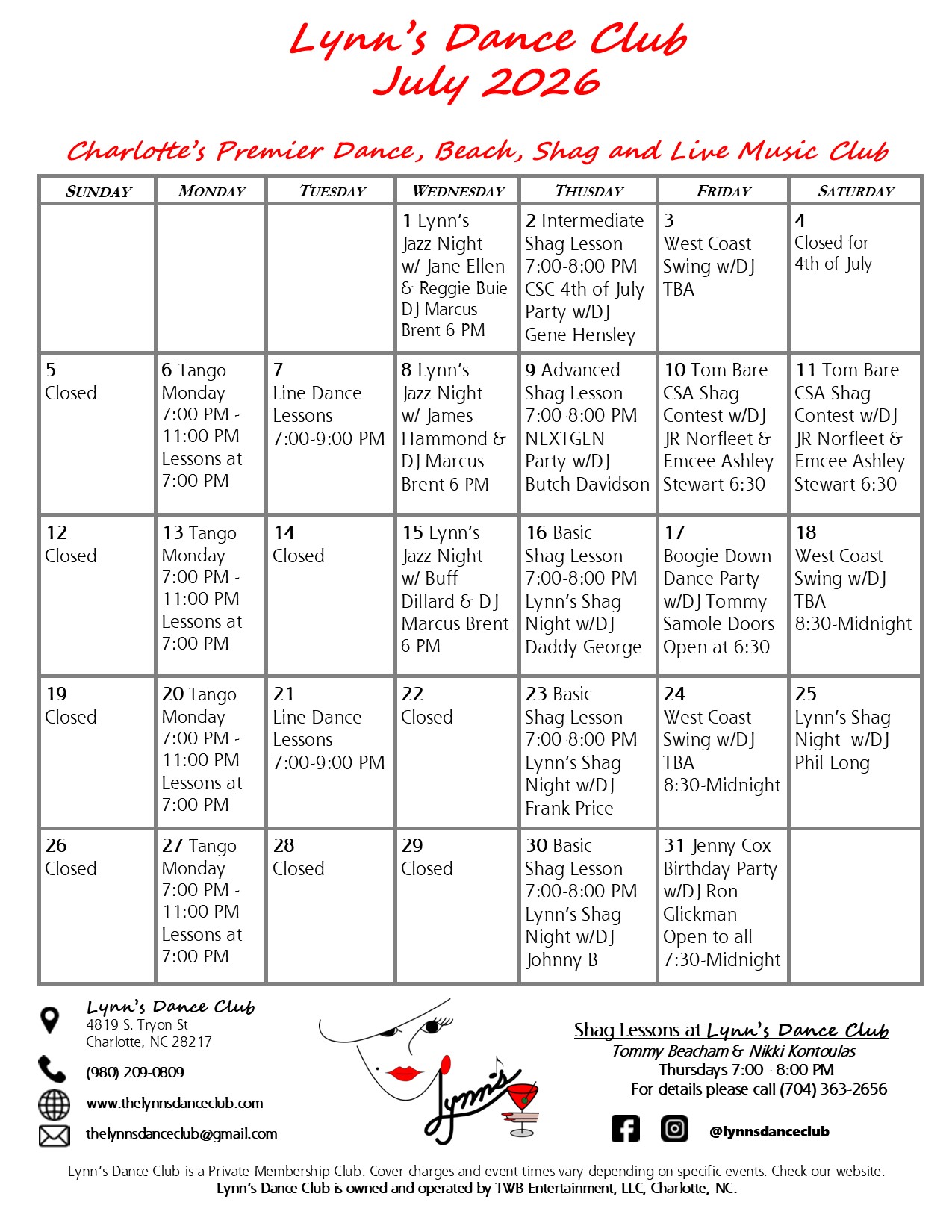 July Calendar
